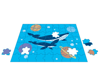 クジラと宇宙のジグソーパズル