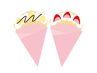 チョコバナナとイチゴホイップのクレープ