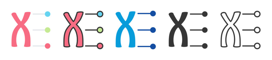 genetic locus icon set multi style various collection