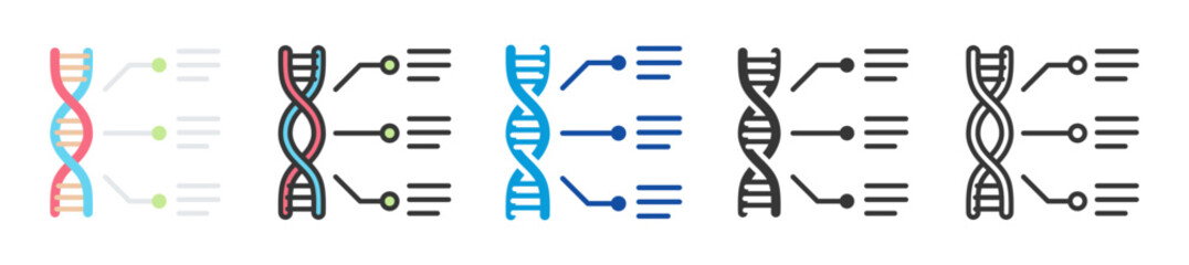 functional genomics icon set multi style various collection