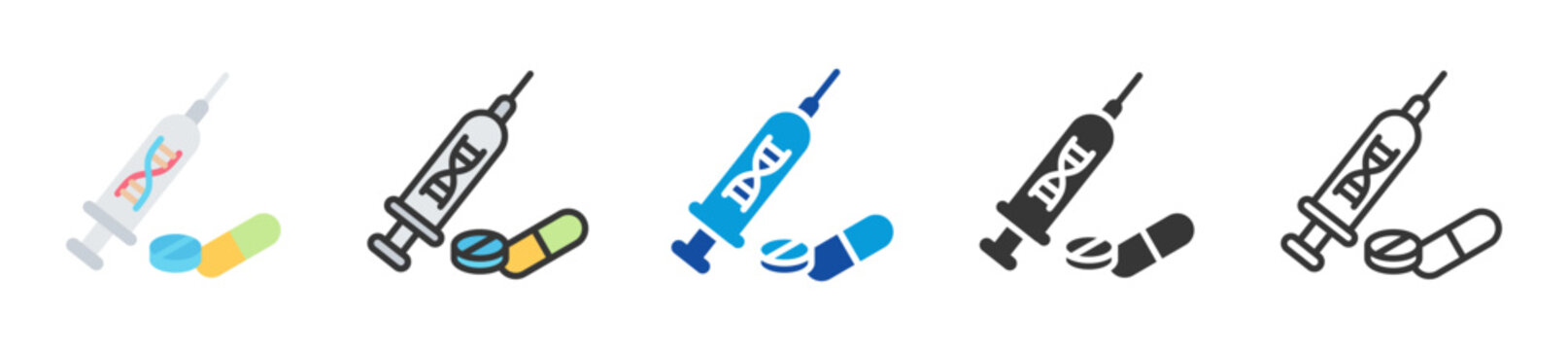 gene therapy icon set multi style various collection