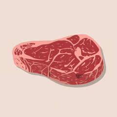 Fresh raw beef steak illustration for cooking and grocery design