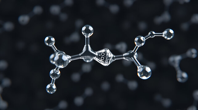 diethylene glycol molecular structure 3d, alcohol solvents, structural chemical formula view from a microscope