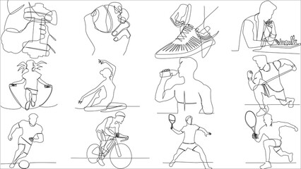 One Line Art: Sports and Recreational