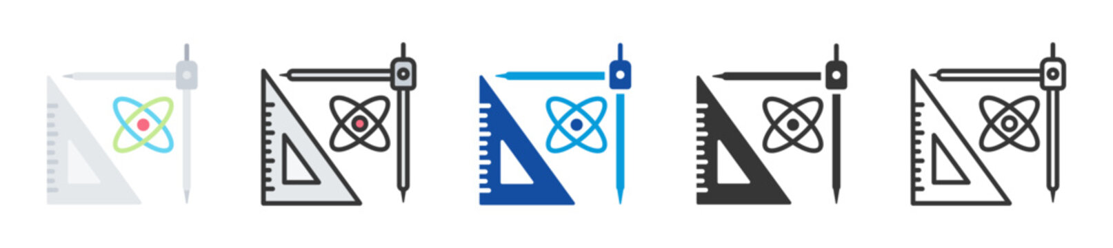 quantum metrology icon set multi style various collection