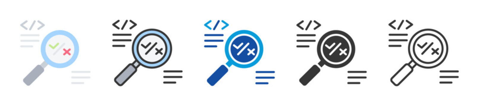 quantum error correction code icon set multi style various collection