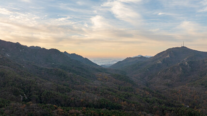 &ldquo;Autumn Morning Aerial View of Seoul National University Campus with Gwanak Mountain
