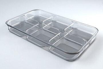 Organize your kitchen with this sleek glass food container with multiple compartments for meal prep and smart storage solutions