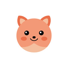 A cute pink cartoon pig illustration, a happy animal vector character, or a fun piggy drawing face for a baby farm icon