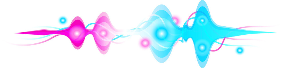 Abstract Neon Sound Wave Illustration, Great for use in music and sound related graphics.