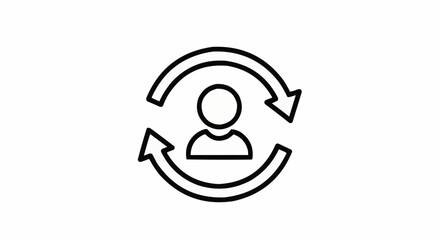 Person with Circular Arrows - Symbolizing Change and Transformation.