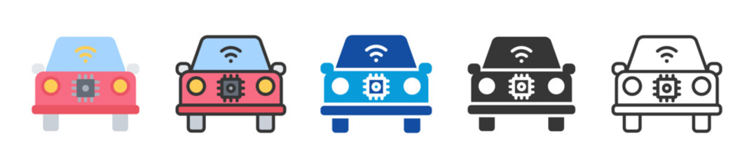 vehicle icon set multi style various collection