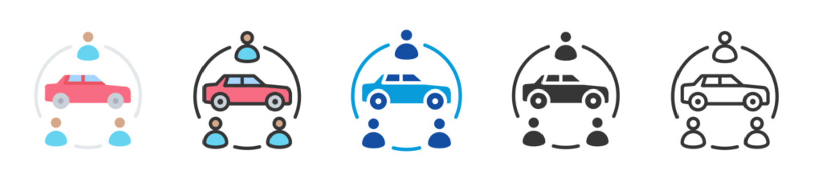 car sharing icon set multi style various collection
