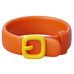 3d orange belt with yellow buckle