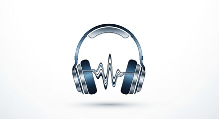 Sleek modern headphones symbolize audio wave technology, broadcasting sound and digital music for vibrant listening experiences and professional audio production.