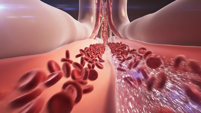 Blood microcirculation under the skin during cupping therapy, the epidermis as suction draws capillaries toward the surface