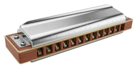 Harmonica A musical instrument for blues and folk music.