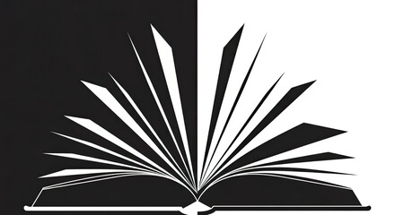 Unleash the power of knowledge with this striking open book design symbolizing education, creativity, and infinite possibilities in a clean, modern aesthetic
