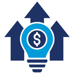 Value Creation Flat Blue Icon