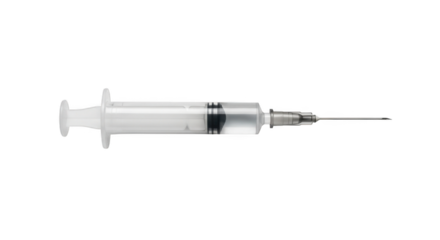 Medical Syringe with Needle Isolated on White Background.