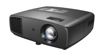Modern Black Digital Projector for Presentations and Entertainment.