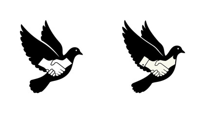 Peace Doves with Handshake Symbol