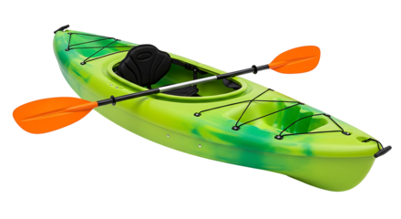 Green Kayak with Paddle Watersport Boating Recreation Active Lifestyle
