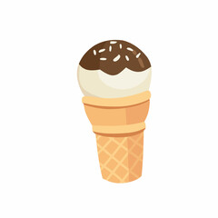 ice cream cone with chocolate topping