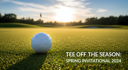 Golf ball on the course during a beautiful day. Promoting a new season league invitational charity event tournament scramble championship challenge or anything related to the topic of golf 20499915 1