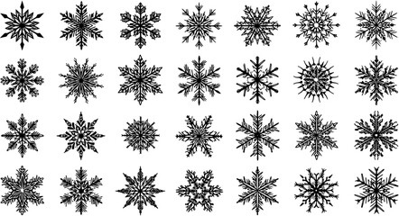 Black and White Snowflake Variety: An Assortment of Unique Winter Designs