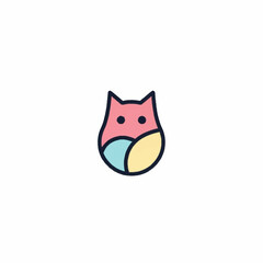Minimalist Colorful Owl Head Logo Design.