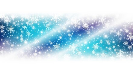 Abstract winter background with falling snowflakes and blue and purple gradient