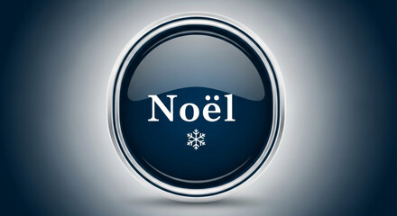 A shiny blue button with the word nol and a snowflake in the center, perfect for christmas and holiday themes isolated on