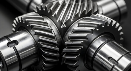High precision industrial gear shaft closeup macro product photo highlighting engineering and manufacturing detail 45731677 1
