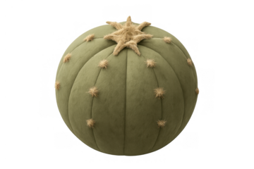 Soft fabric cactus pillow featuring a round shape and ribbed design, creating a cozy and modern decorative object