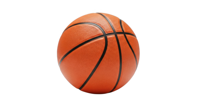 Orange basketball ball isolated on a white background.