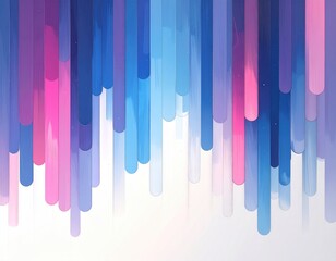 Abstract, vibrant vertical gradient with colorful, translucent cylinders