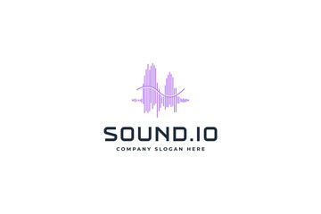 Voice assistant, sound imitation wave isolate icon, Ai sound logo design vector inspiration