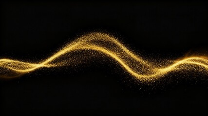 Dynamic Golden Glitter Sand Fluid Flow Curve Swirl Luxury Abstract Background for Fashion Design, Beauty Advertising, Tech Visualization, and Decoration Projects with Clean Modern Style.
