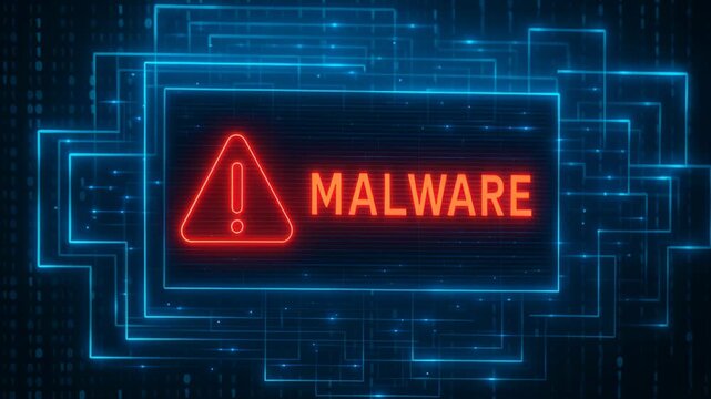 Malware Alert Critical Cybersecurity Risk and Data Protection Against Breaches and Hacking Threats