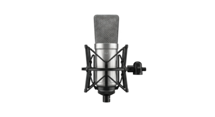 Professional Studio Condenser Microphone on White Background.