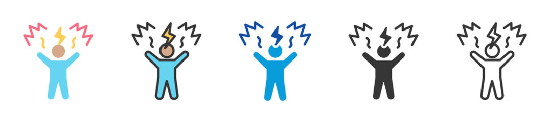 stress icon set multi style various collection