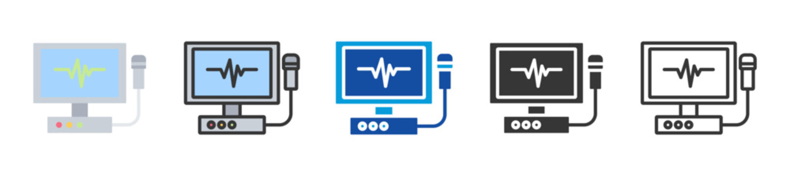 echocardiogram icon set multi style various collection