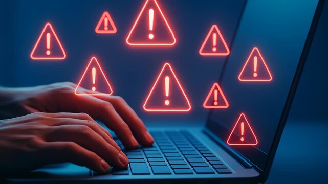 Cybersecurity Risk Alerts Protecting Data from Breaches Caused by Malware and Hacking Threats, Emphasizing Urgent Action Needed