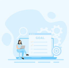 Personal Goal Concept Illustration for Landing Page.