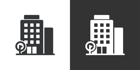Company Building icon. Solid glyph series icon