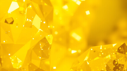 Abstract crystal background in yellow colors with refracting of light and highlights on the facets