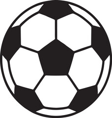 Fototapeta premium Black silhouette vector soccer ball representing sports competition and team spirit on a clean background