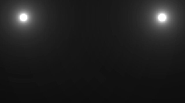 Twin headlights, spotlights overlay effect on black background. concert or stage dual spot light loopable VFX overlay 4k.