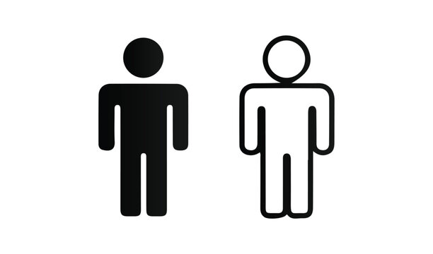 Two human figures one black silhouette one white outline